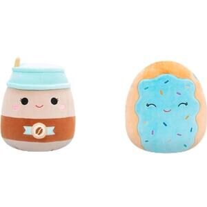 NEW Squishmallows Original FlipAMallows 8in Coffee and Toaster Pastry Flippable
